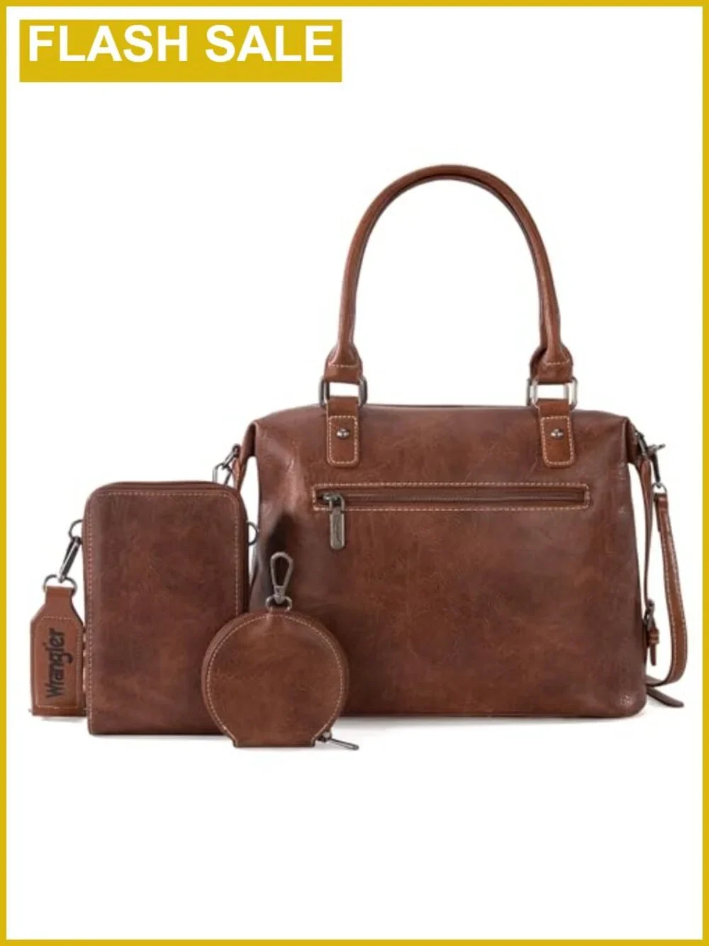Vegan Leather 3-Piece Doctor Bag Set with Top Handle, Satchel, Cell Phone Bag &